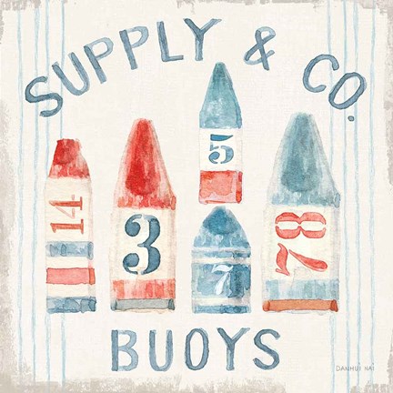 Framed Floursack Nautical XV Print