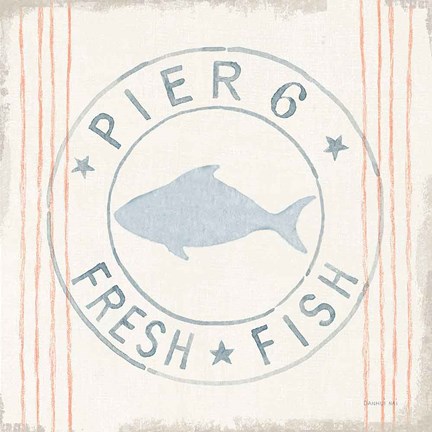 Framed Floursack Nautical VIII Fish Print