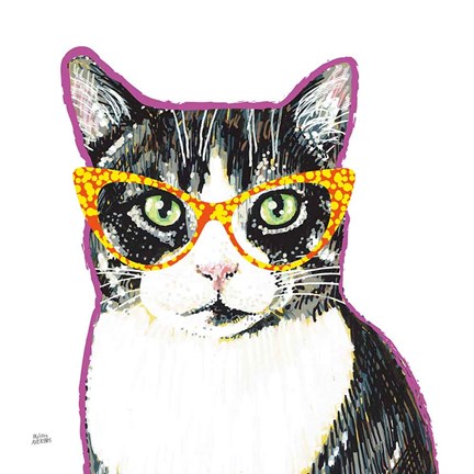 Framed Bespectacled Pet III Print