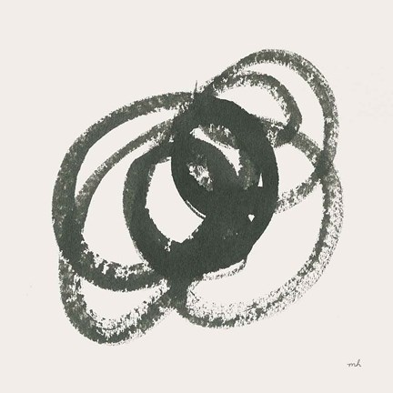 Framed Scribbly Black IV Print