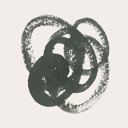 Framed Scribbly Black II Print