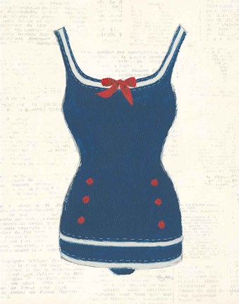 Framed Retro Swimwear I Newsprint Print