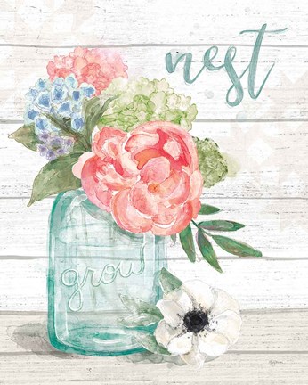 Framed Pastel Flower Market II Print