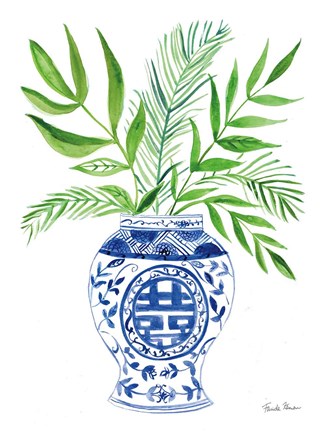 Framed Elegant Chinoiserie II White Print