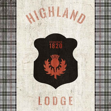 Framed Tartan Lodge Shield I Print