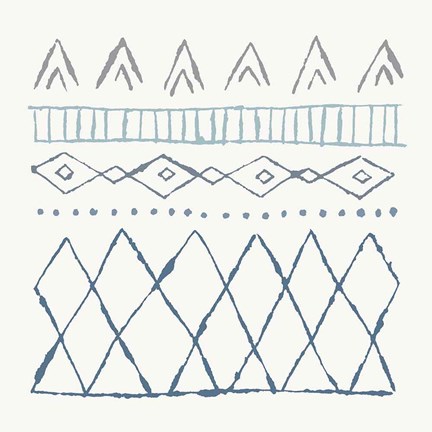 Framed Nordic Vibes III Blue Print