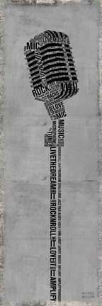 Framed Type Mic Gray Print