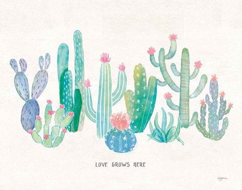 Framed Bohemian Cactus I Love Print