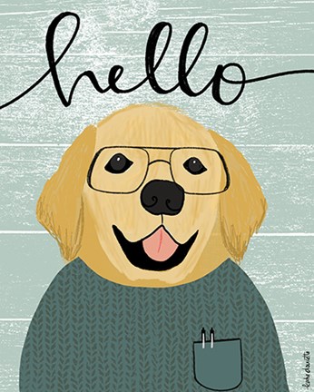 Framed Hello Retriever Print