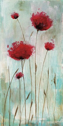 Framed Splash Poppies I Print