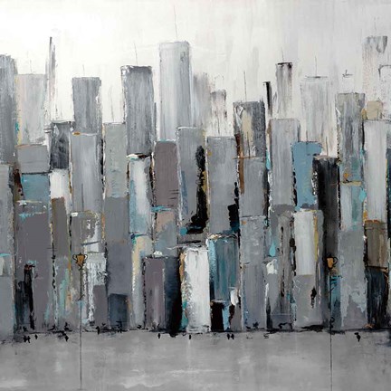 Framed Blue Plaza Print