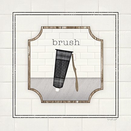 Framed Toothbrush Brush Print