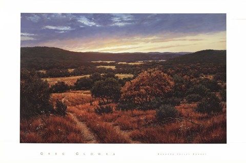 Framed Bandera Valley Sunset Print