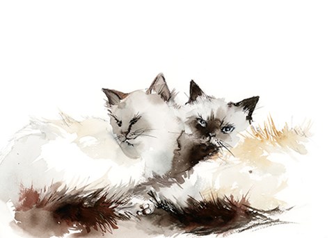 Framed Cat Cuddles Print