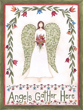Framed Angels Gather Print