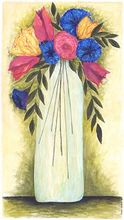 Framed Abstract Flowers II Print