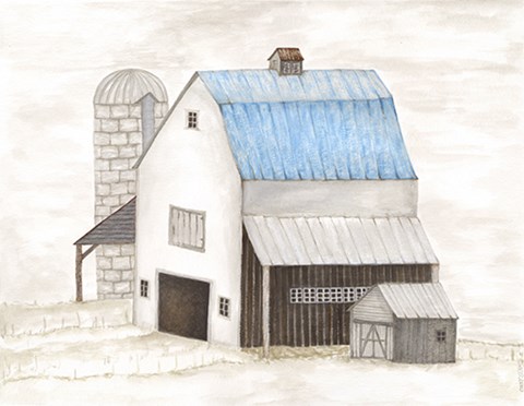 Framed Barn I Print