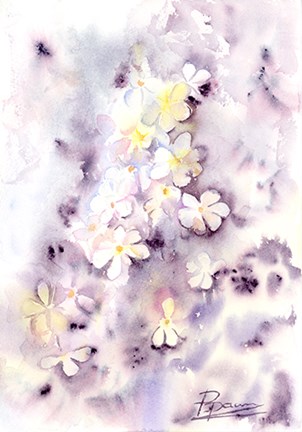 Framed Purple Flowers III Print