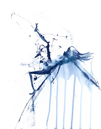 Framed Figurative in Navy IV Print