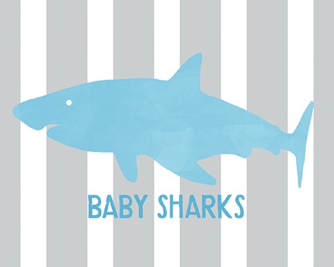 Framed Baby Sharks I Print