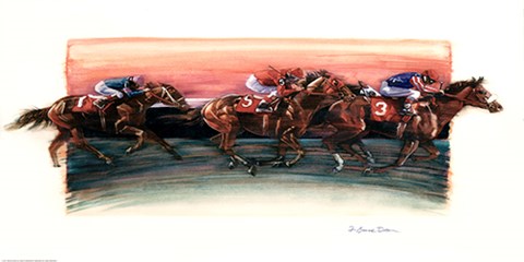 Framed Horse Race Print