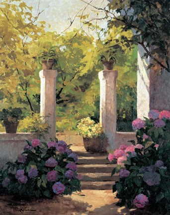 Framed Jardi Interior Claustre Print