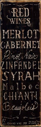 Framed Red Wines Print