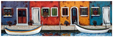 Framed Two Village Boats Print