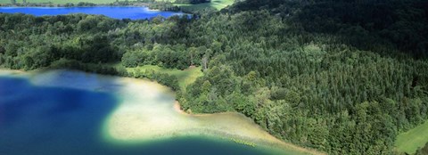 Framed Aerial View of a Lake, Grand Lac Maclu, France Print