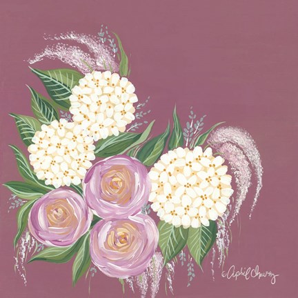 Framed Floral in Plum Print