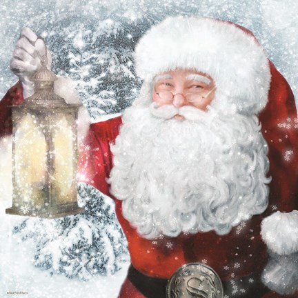 Framed Santa Lantern Print