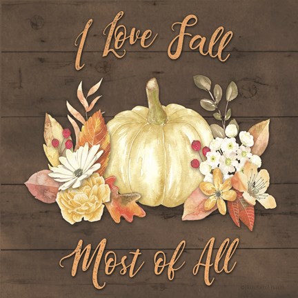 Framed Pale Pumpkin Floral Print