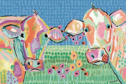 Framed Moo Series:  Lucy &amp; Peggy Print