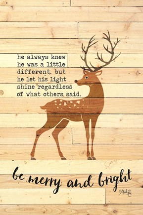 Framed Be Merry and Bright Deer Print