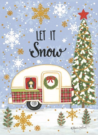 Framed Let It Snow Camper Print