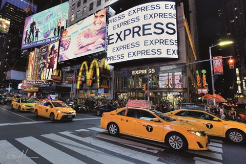 Framed Times Square Taxi I Print