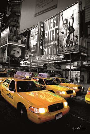 Framed Times Square Taxi I Print