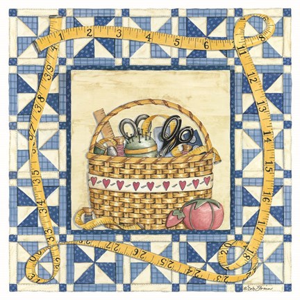 Framed Quilt Basket Print