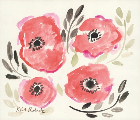 Framed Poppies in Punch Print