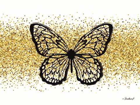 Framed Glitter Butterfly Print
