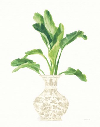 Framed Palm Chinoiserie I Cream Print