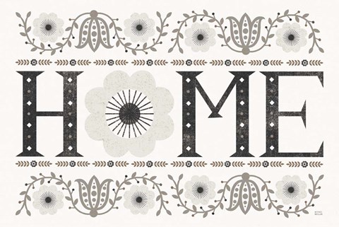 Framed Folk Lodge Home v2 Neutral Print