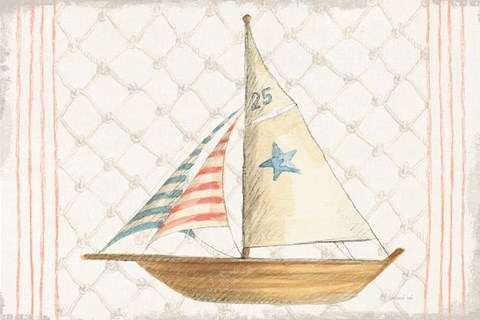 Framed Floursack Nautical XII Print
