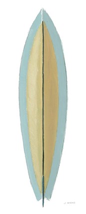 Framed Beach Time Surfboard II Print