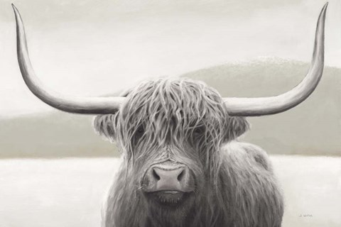 Framed Highland Cow Neutral Print