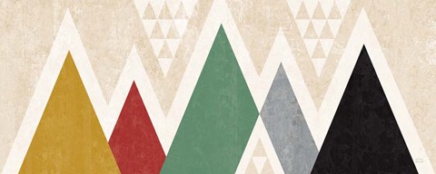 Framed Mod Triangles Panel II Print