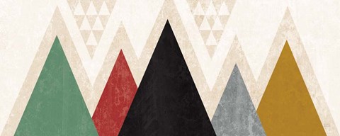 Framed Mod Triangles Panel I Print