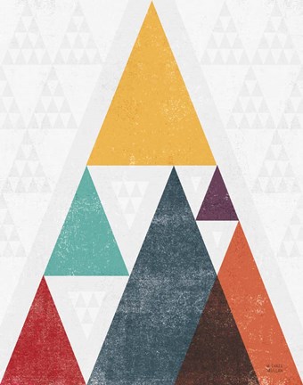 Framed Mod Triangle III v2 Retro I Print