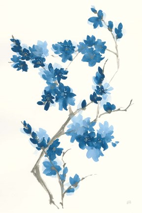 Framed Blue Branch III Print