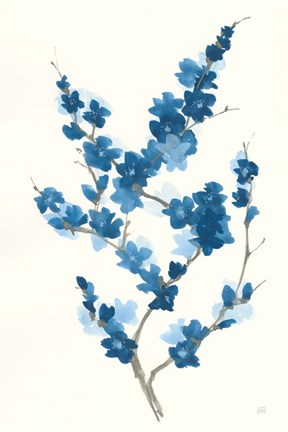 Framed Blue Branch II Print